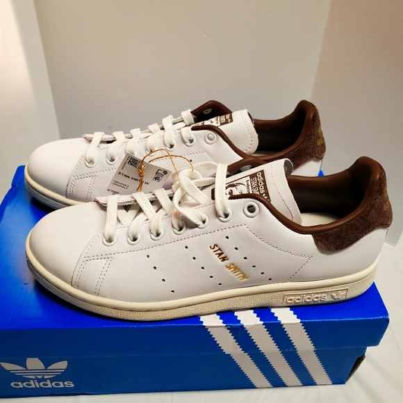 adidas Shoes - adidas Stan Smith White and Brown Sneakers